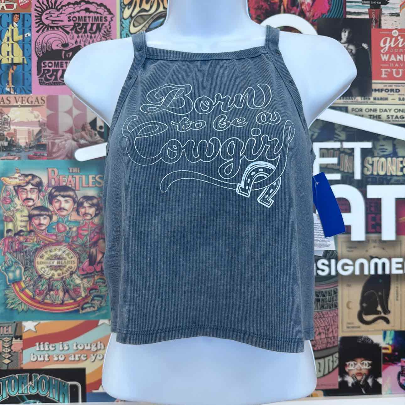 Love Tribe Size L Born to Be a Cowgirl Graphic Tank Top