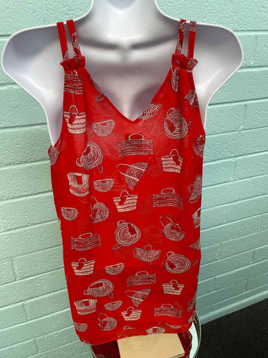 Cabi Size XS Red Sleeveless