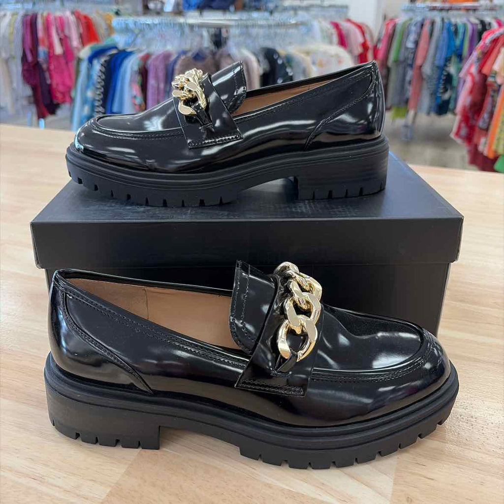 INC Size 8 Women's Brea Chain-Trim Lug Sole Loafers