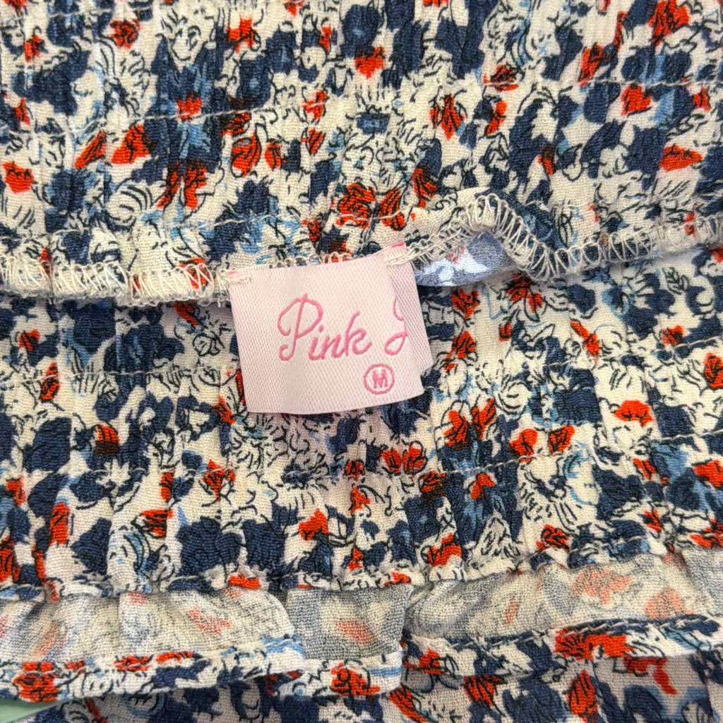 Pink Lily Size M White Blue Orange Preloved Skirt