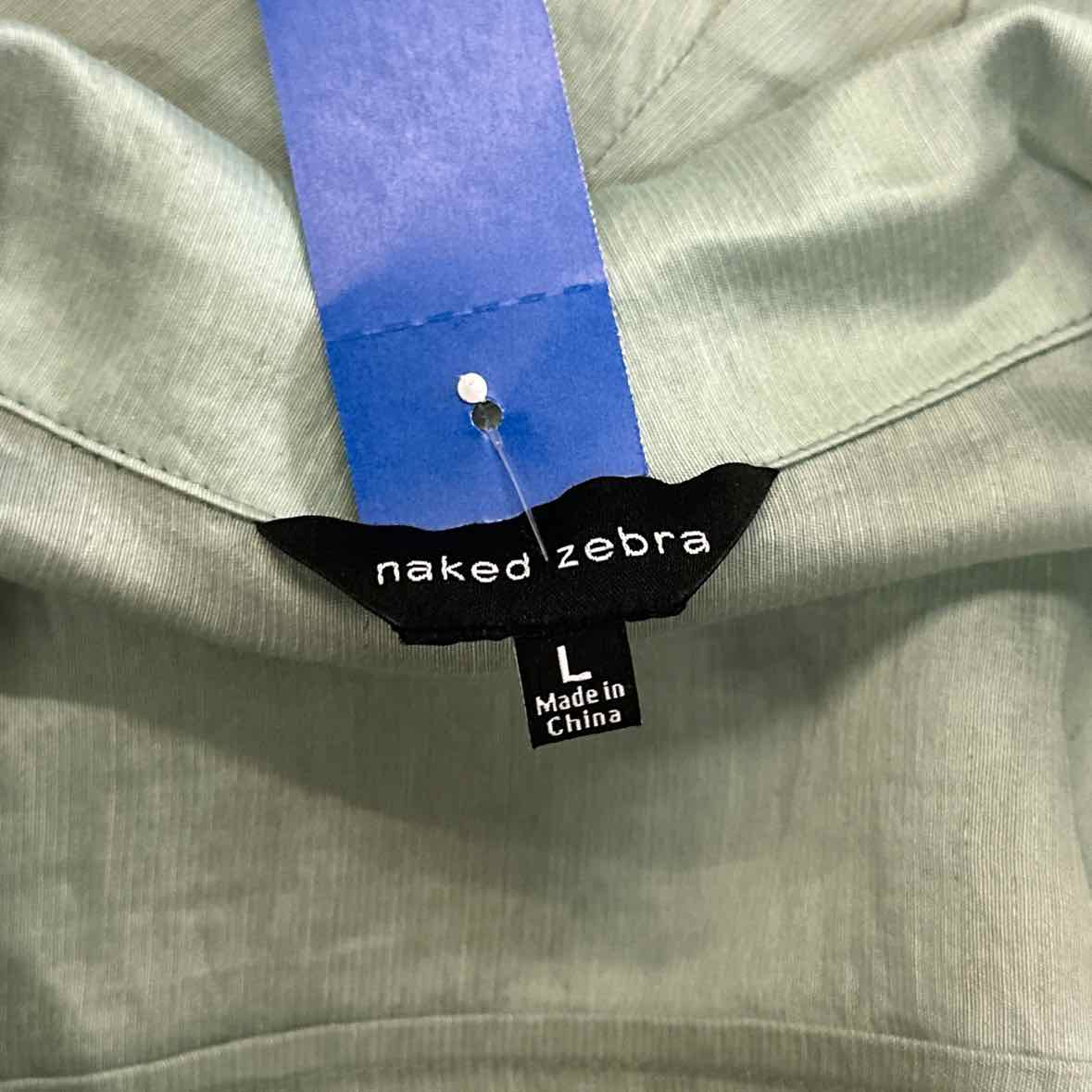 Naked Zebra Size L Blue Button Down Shirt
