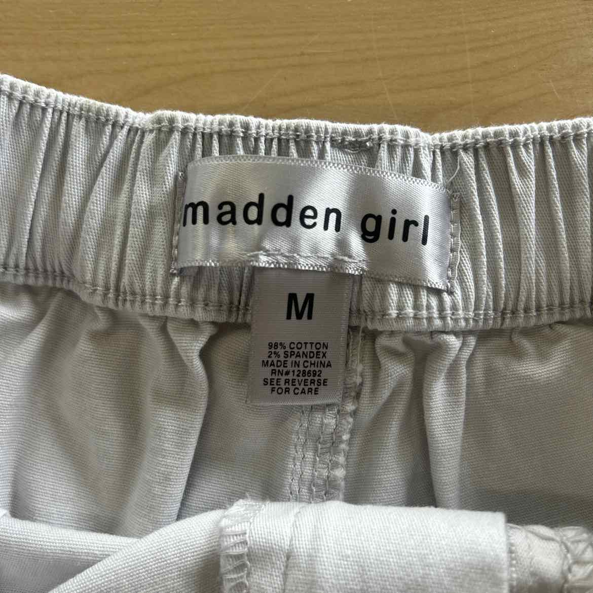 Madden Girl Juniors' High Rise Utility Shorts - Nimbus Cloud - M