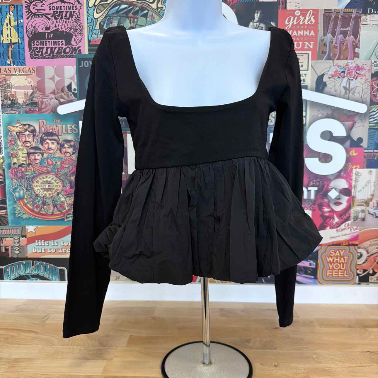 Steve Madden Size XS Avielle Top Black
