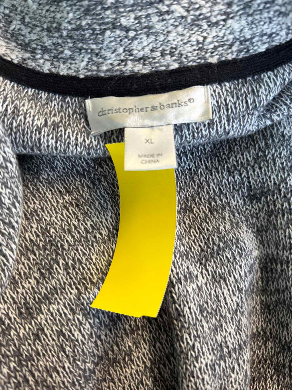 Christopher & Banks Size XL Black & Gray Duster Sweater