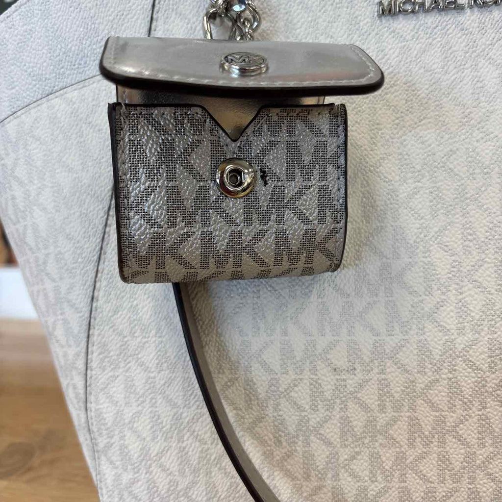 Michael Kors White/Silver Totes