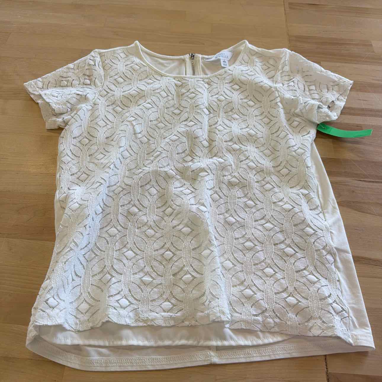 Market & Spruce Size S White Preloved Blouse LS