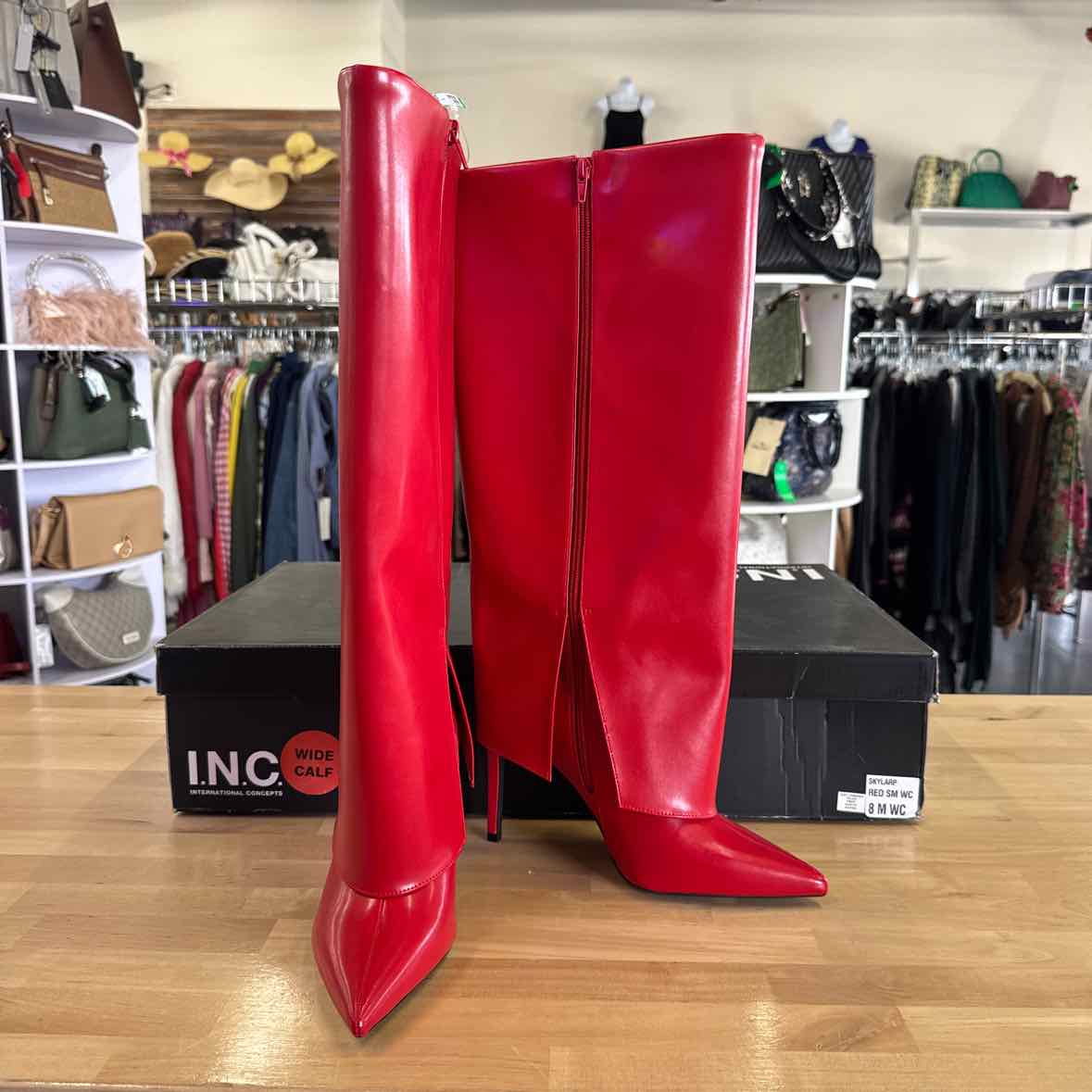 I.n.c. International Concepts Skylar Wide-Calf Fold Over Cuffed Knee High Boots