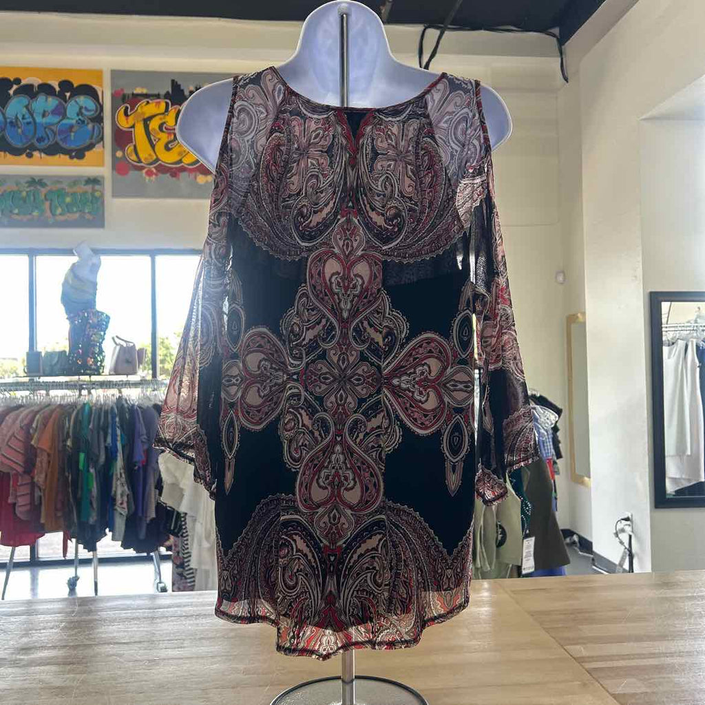 INC Size PXL Red/Black Preloved Blouse LS