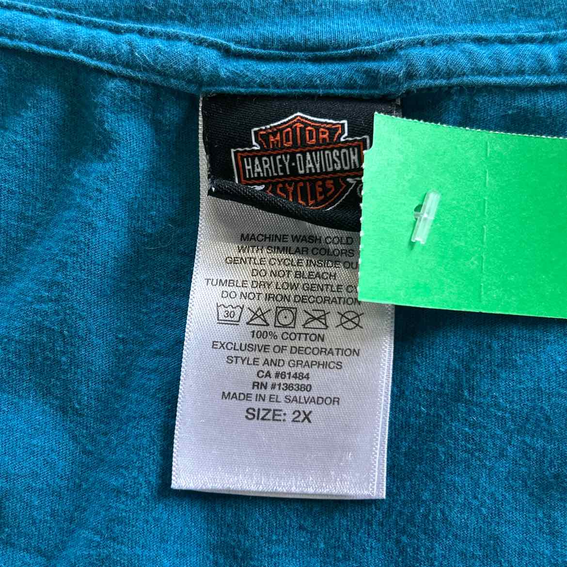 Harley Davidson Size 2X Blue Preloved T-Shirt SS