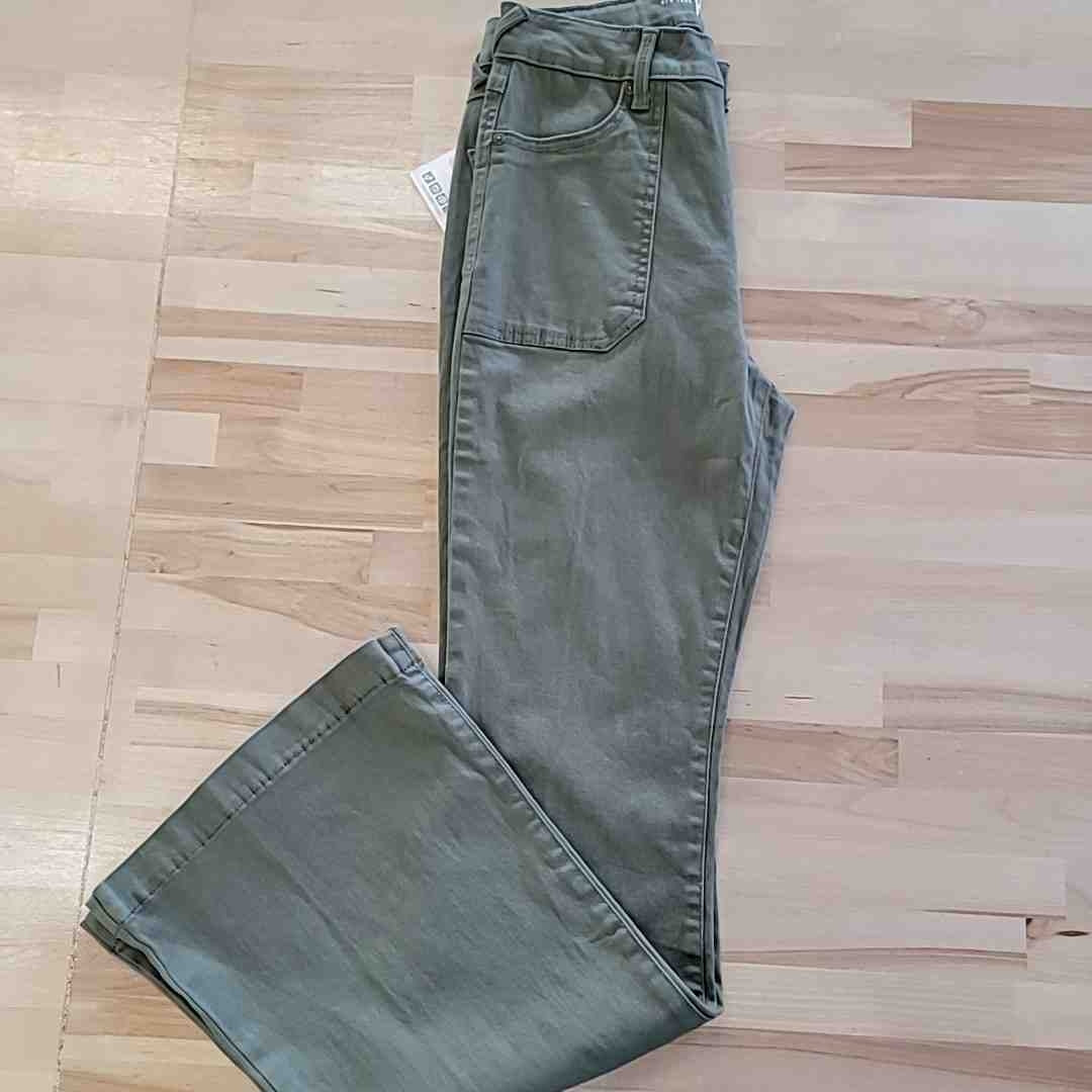 Rewash Size 5 Comfort Stretch High Rise Flare Green Jeans
