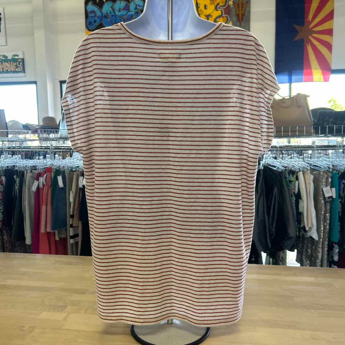 Madewell Size L White Orange Preloved Sleeveless