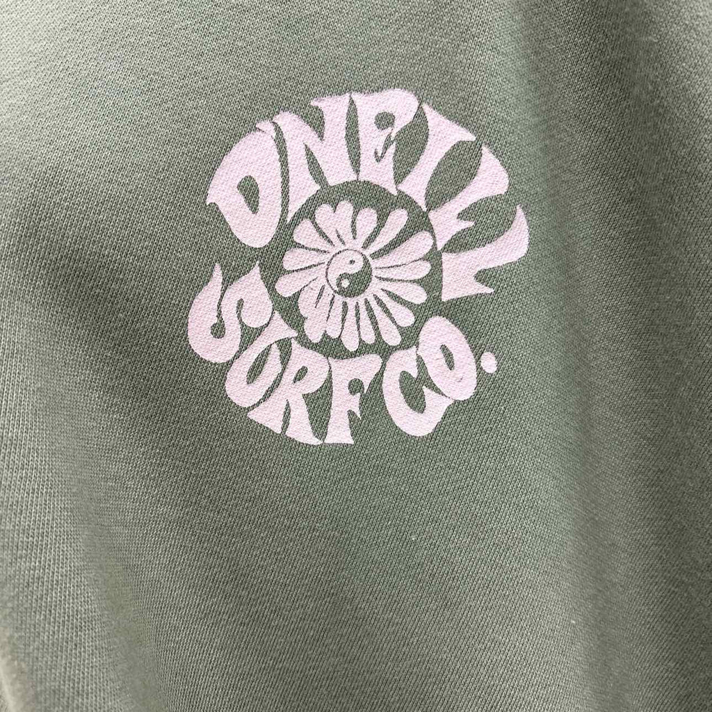 O'Neill Juniors' Logo Oversized Crewneck Sweatshirt - Desert Sage