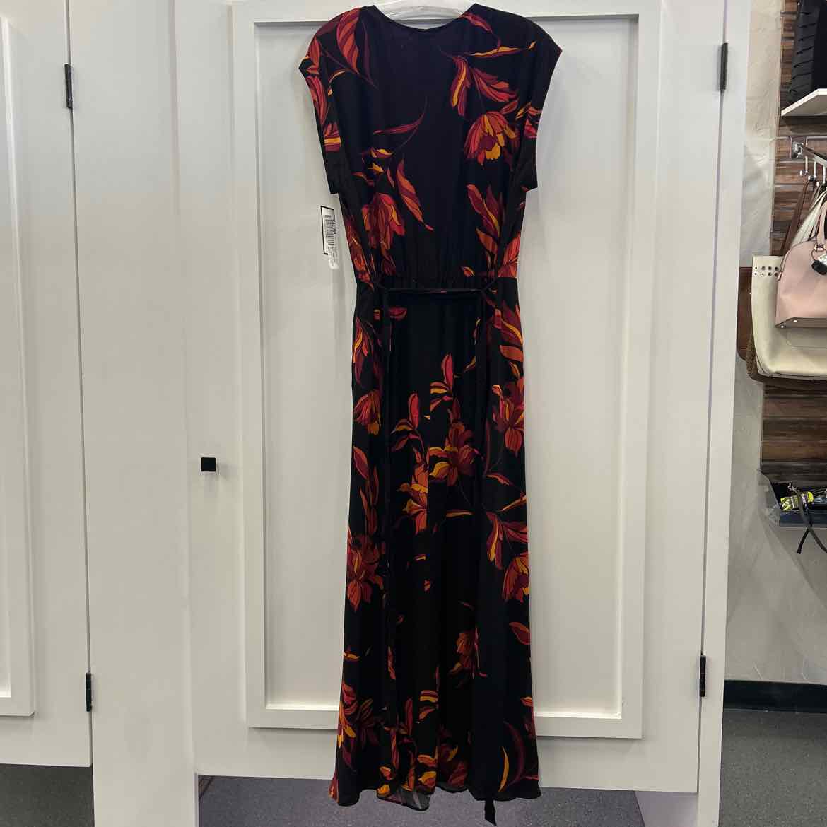 Sam & Jess Women's Challis Belted Floral-Print Dress - Mulberry - XL