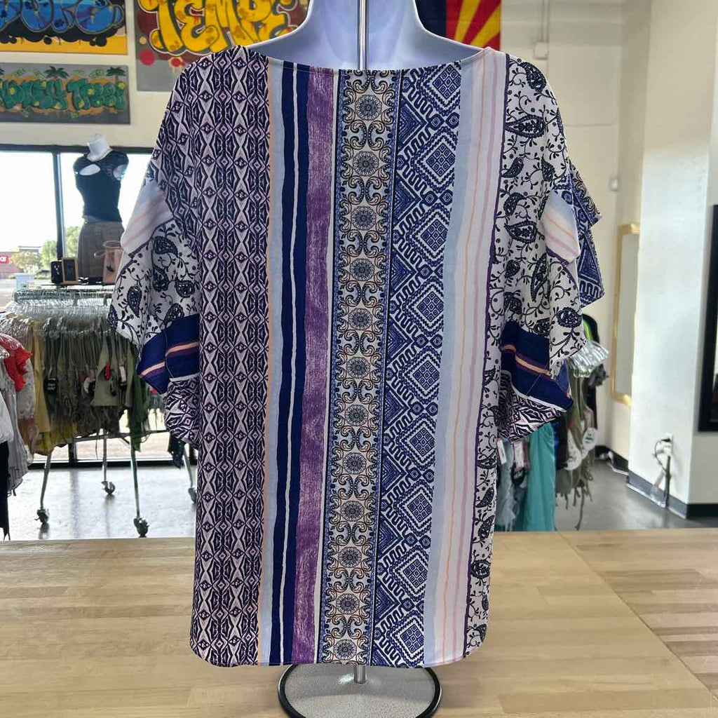 Chico's Size 0 Purple Preloved Blouse SS