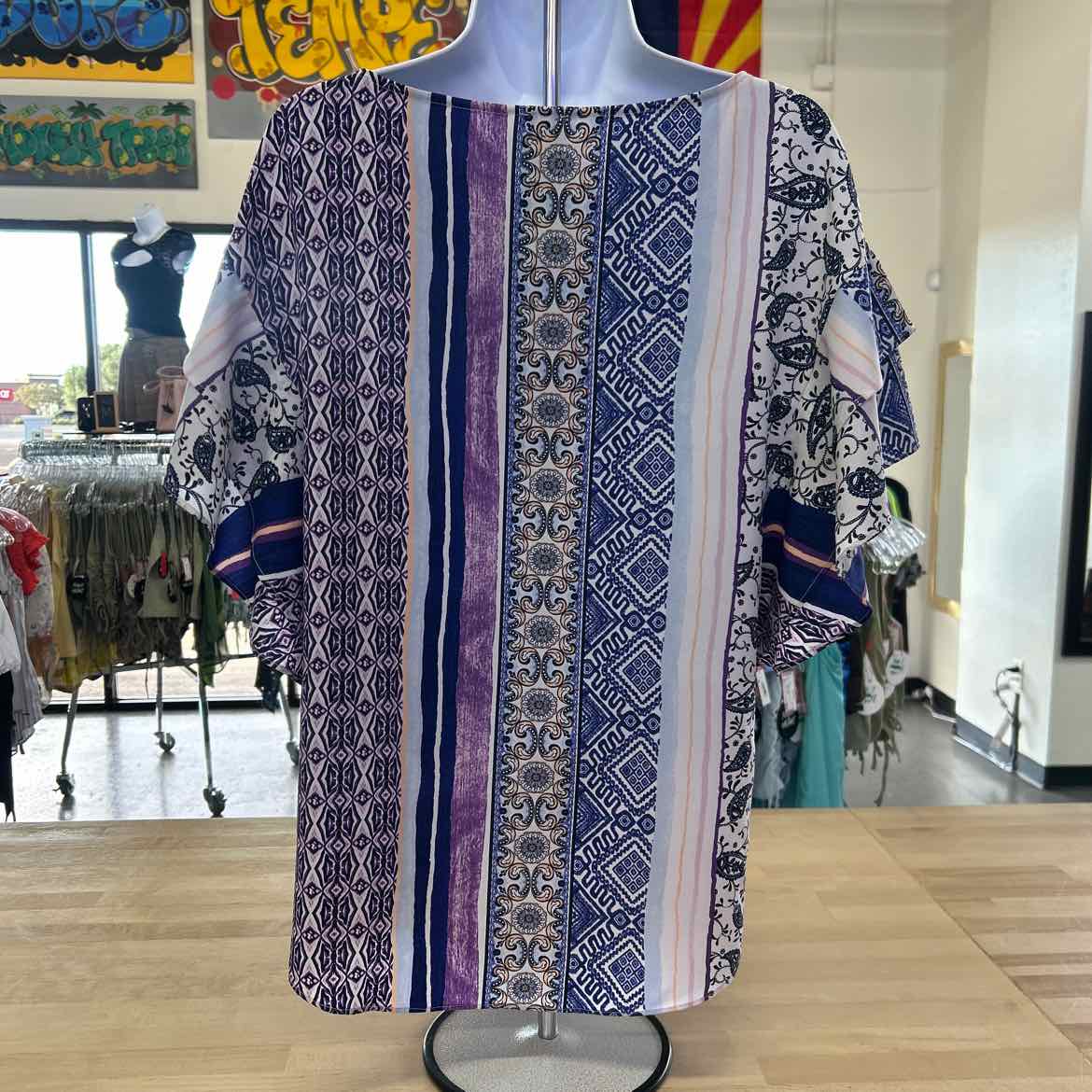 Chico's Size 0 Purple Preloved Blouse SS