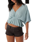 O'Neil Size XS Carey Top - Silver Blue