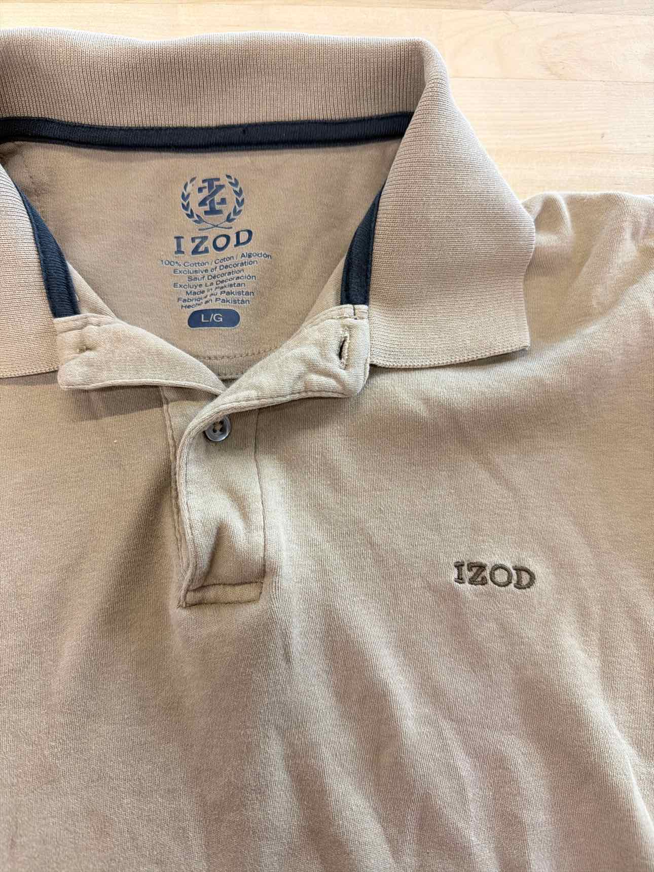 Izod Size L Brown MENS Polo