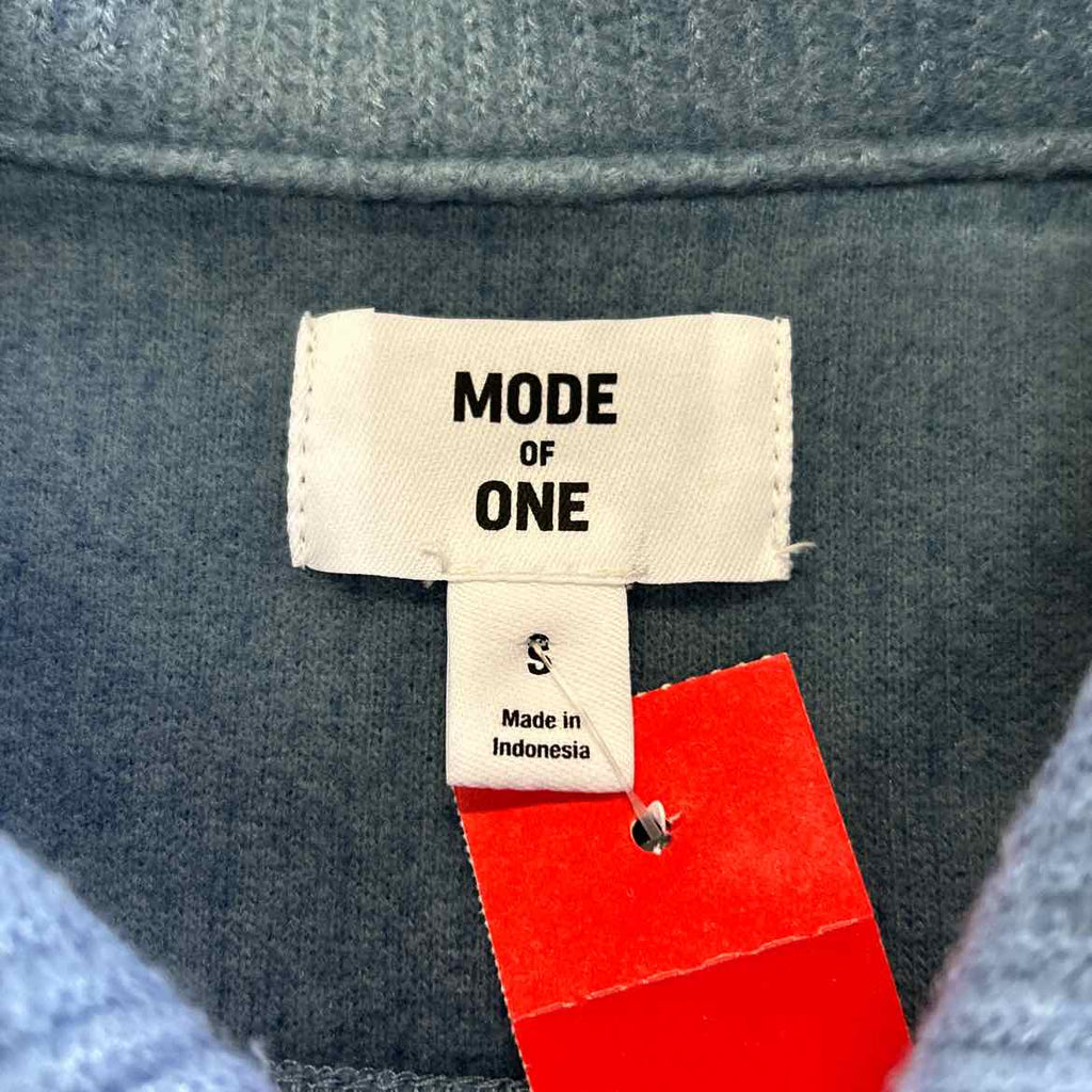 Mode of One Men's Long-Sleeve Knit Trucker Jacket - Blue Asphalt