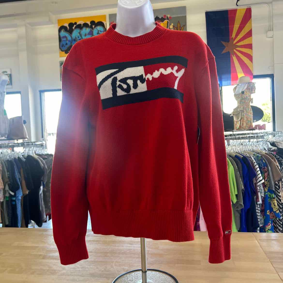 tommy jeans Size XS Red Preloved Sweater