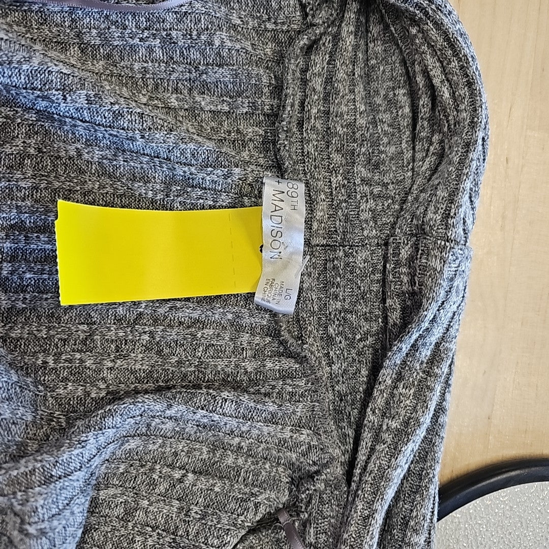 89th & Madison Size L Gray Cardigan