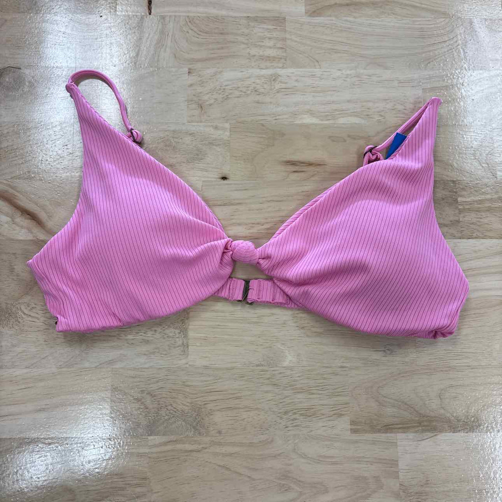O'Neil Size L Ribbed Knot-Front Bikini Top