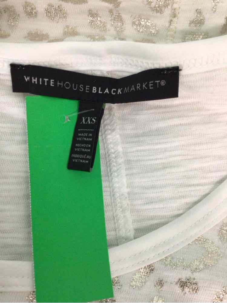 White House Black Market Size XXS Silver&White Tank
