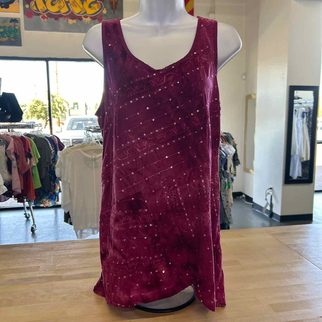 Dressbarn Size L Purple Preloved Blouse LS