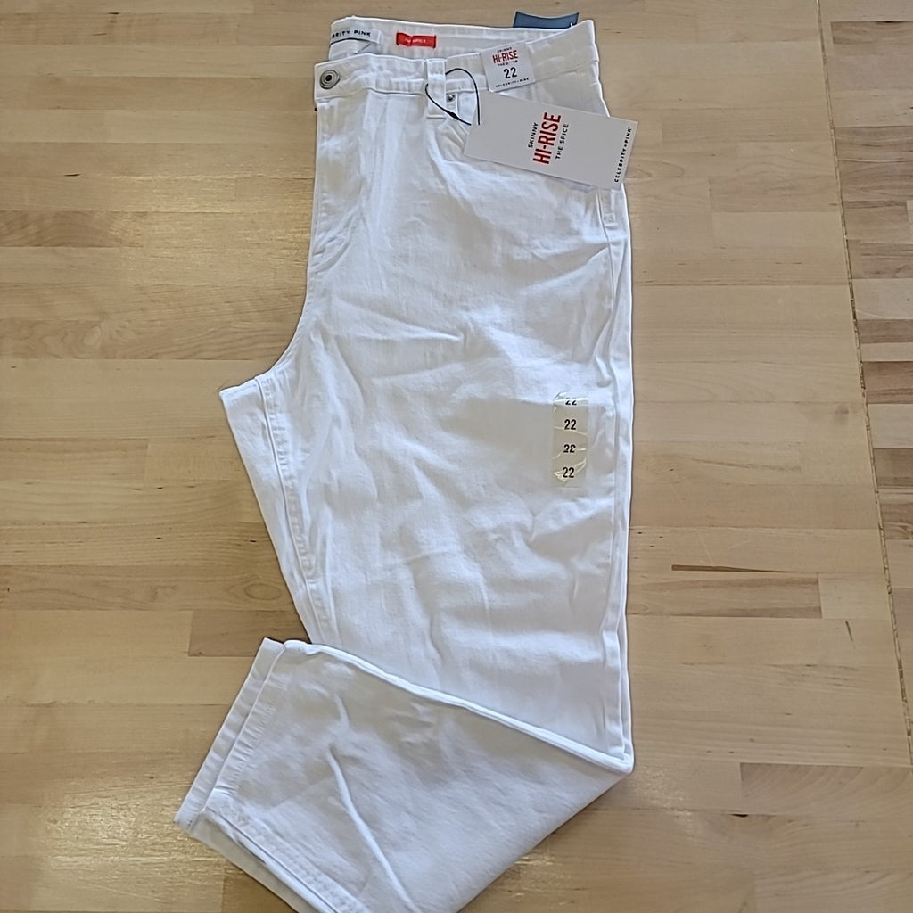 Celebrity pink Size 22 White Jeans  Skinny High Rise The Spice NWT