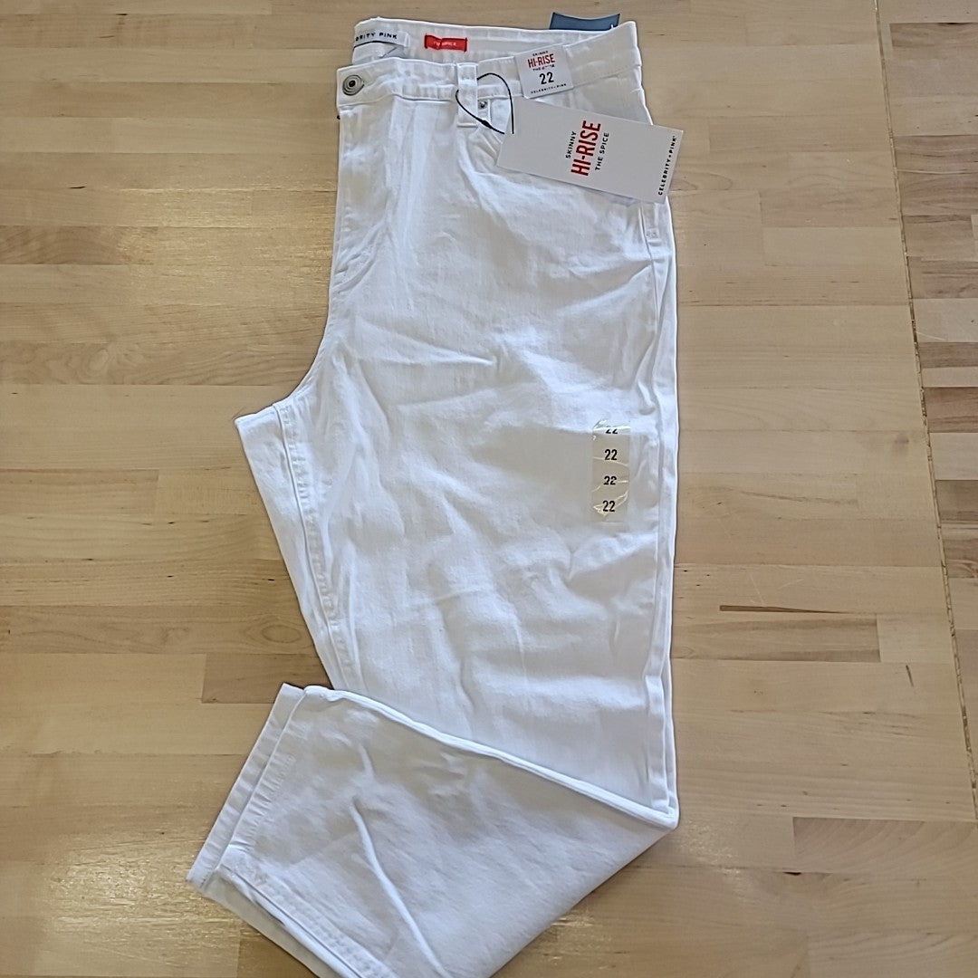 Celebrity pink Size 22 White Jeans  Skinny High Rise The Spice NWT