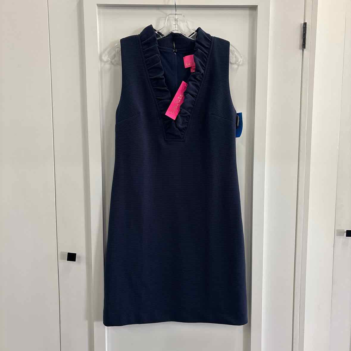 Lilly Pulitzer Size M  Tisbury Ruffled Sheath Dress, Navy Blue