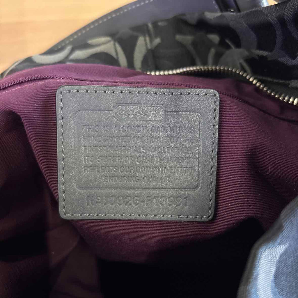 Coach Black/Gray Preloved Handbag