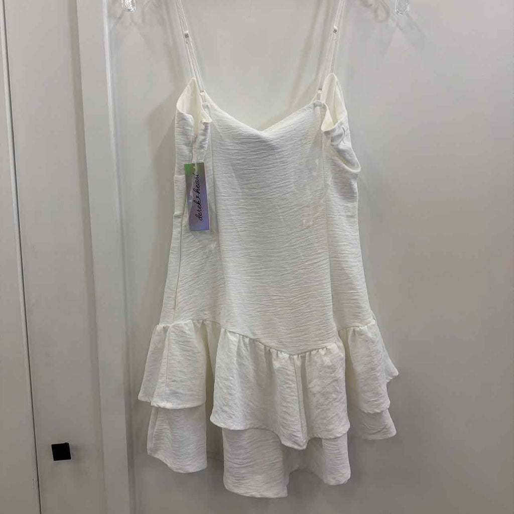 Derek Heart Juniors' Drop-Waist Ruffle Romper - Bright White