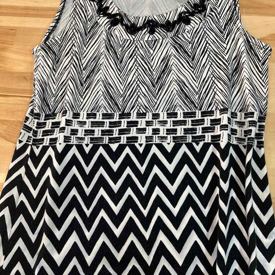 Chico's Size 0 Black White Preloved Dress