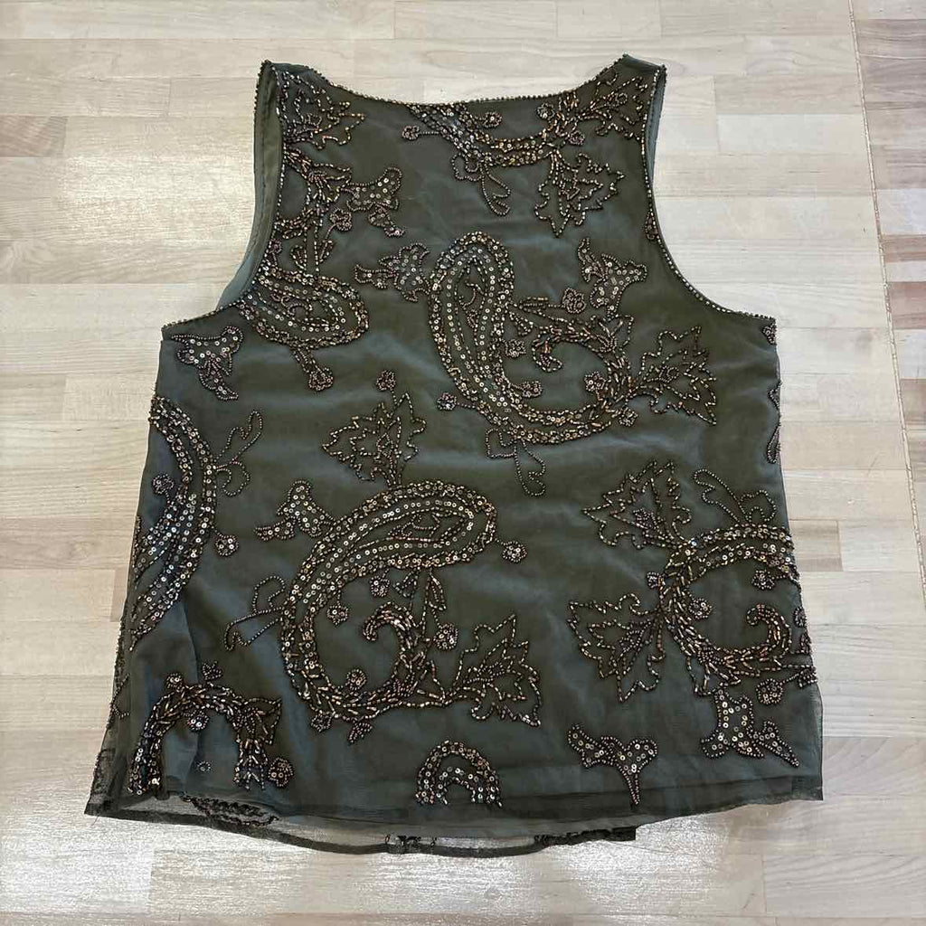 Ralph Lauren Size 8 Green Beaded Tank