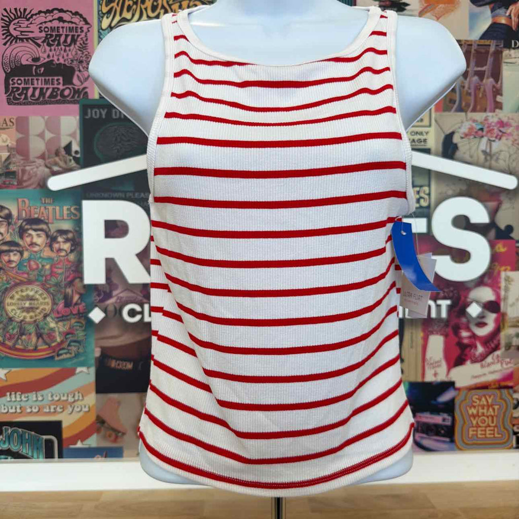 ultra flirt Size S Striped Boat-Neck Tank Top