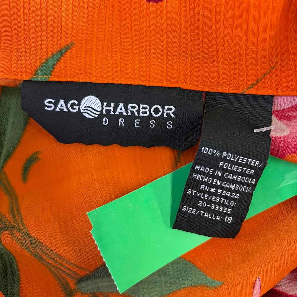 Sag Harbor Size 18 Orange Preloved Button Down SS
