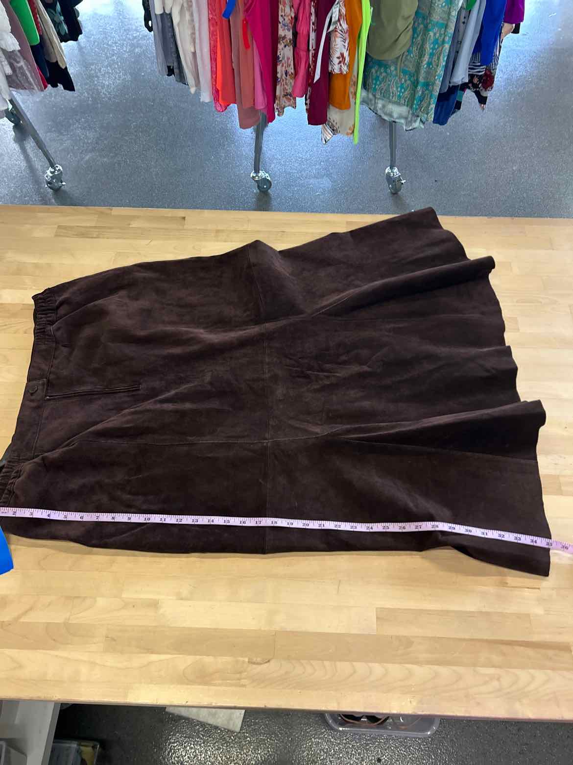J.G.Hooked Size 20 Brown Leather Preloved Skirt