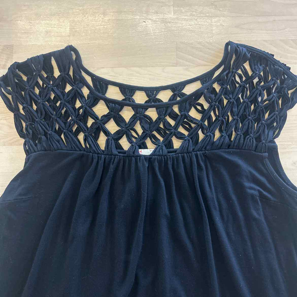 Anthropologie Size XS Black Preloved Blouse SS
