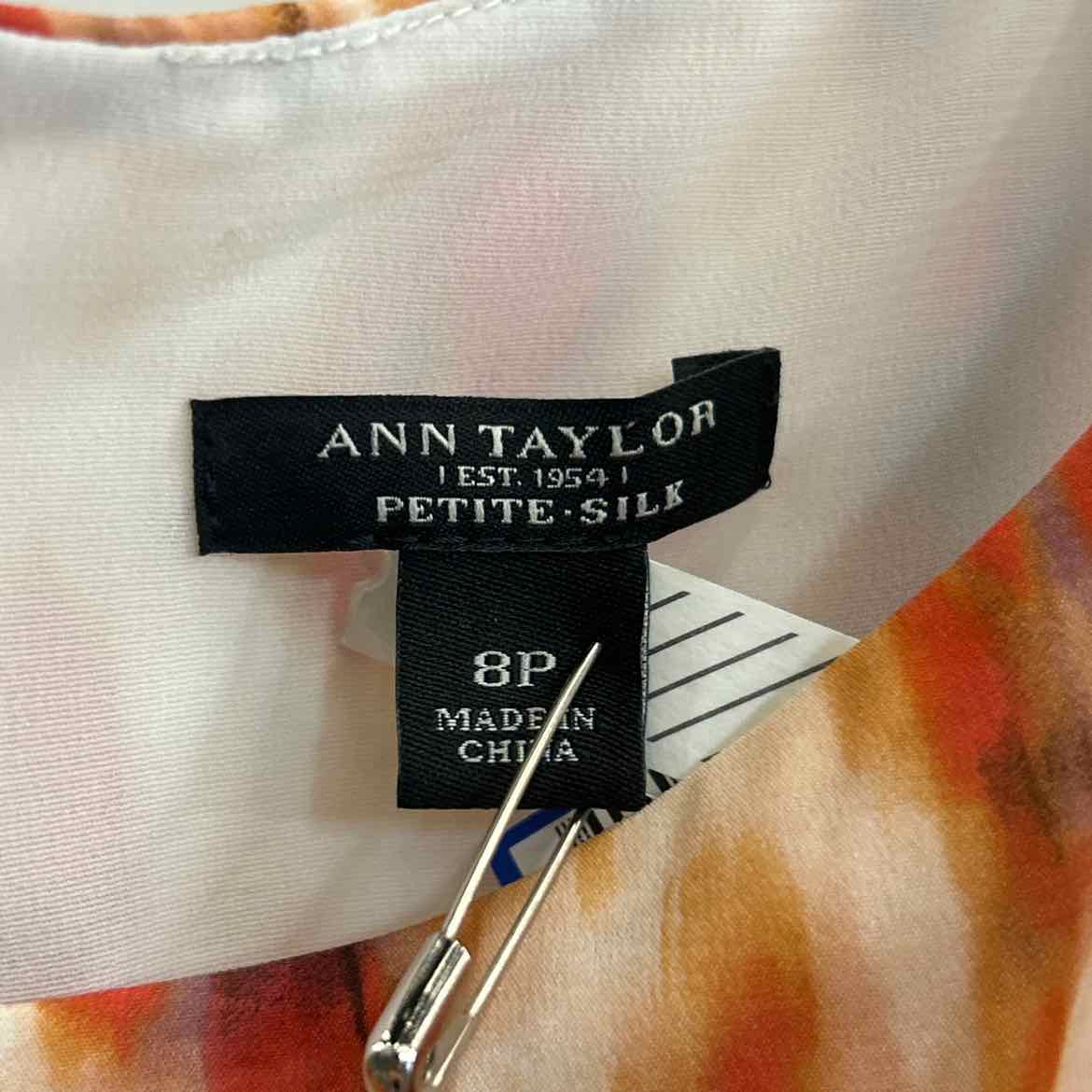 Ann Taylor Size 8P Orange/Red Preloved Dress