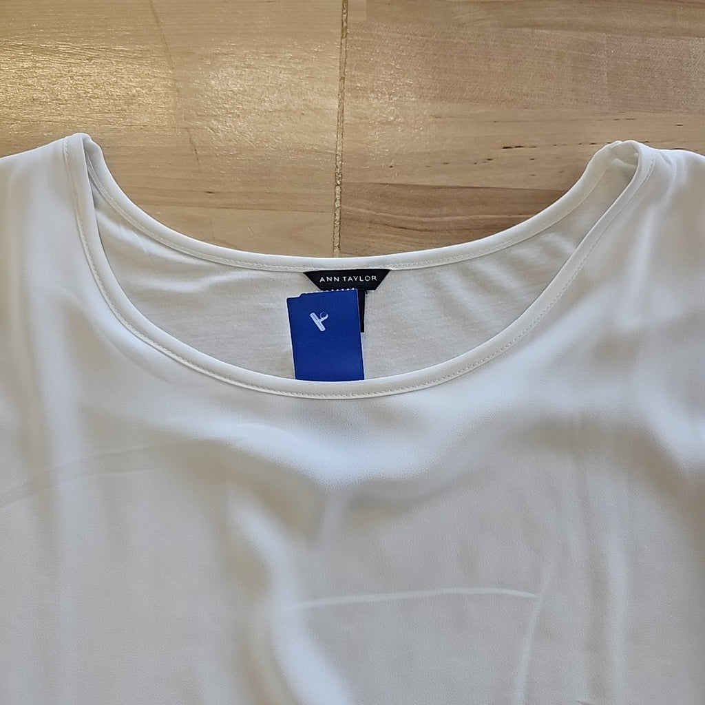 Ann Taylor Size L White Blouse