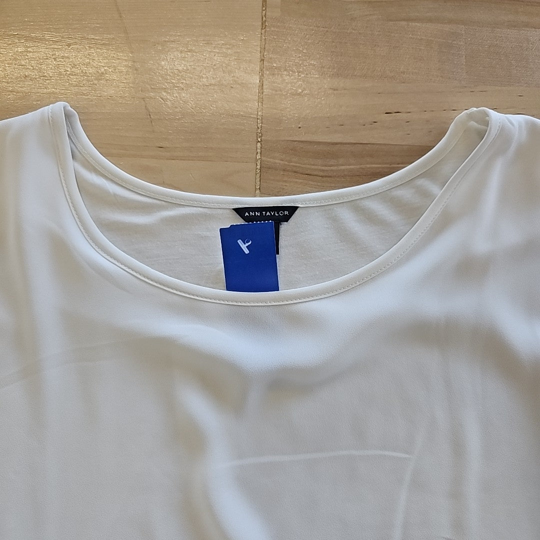 Ann Taylor Size L White Blouse
