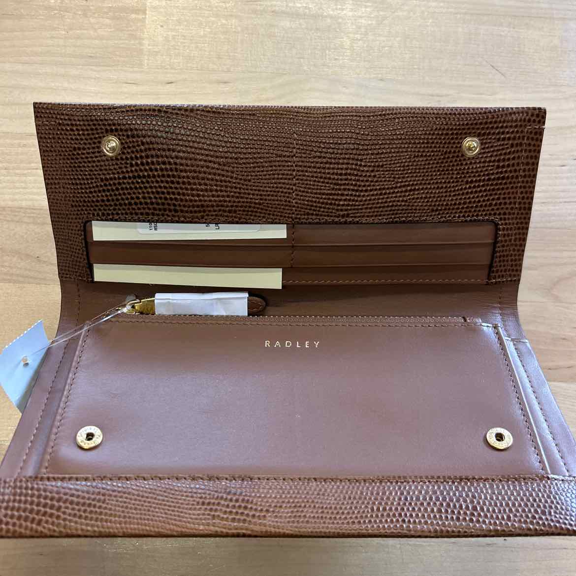 Radley London Oak Street Faux Lizard Flap Over Wallet - Saddle