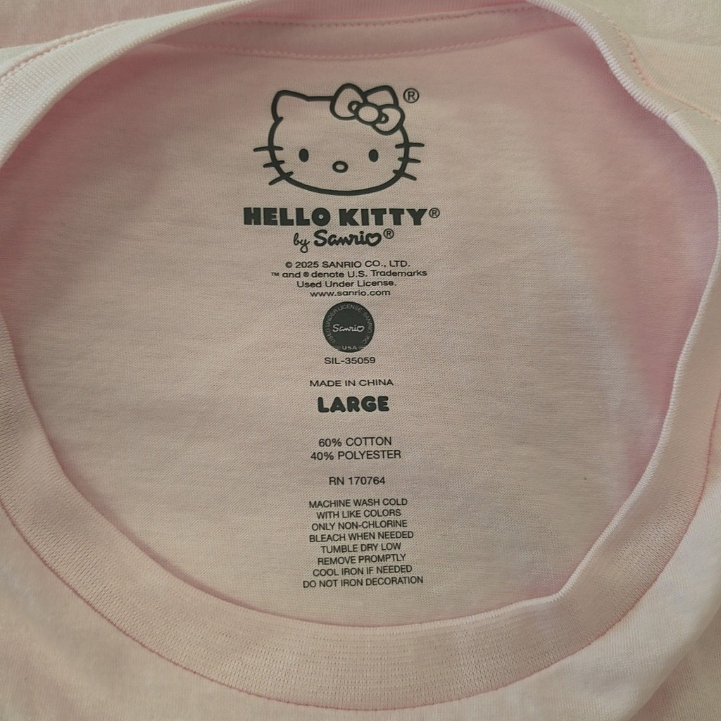Hello Kitty Size L Pink New T-Shirt SS