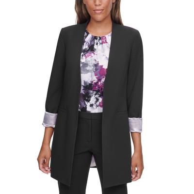 Calvin Klein Women's Roll Sleeve Open Front Blazer
