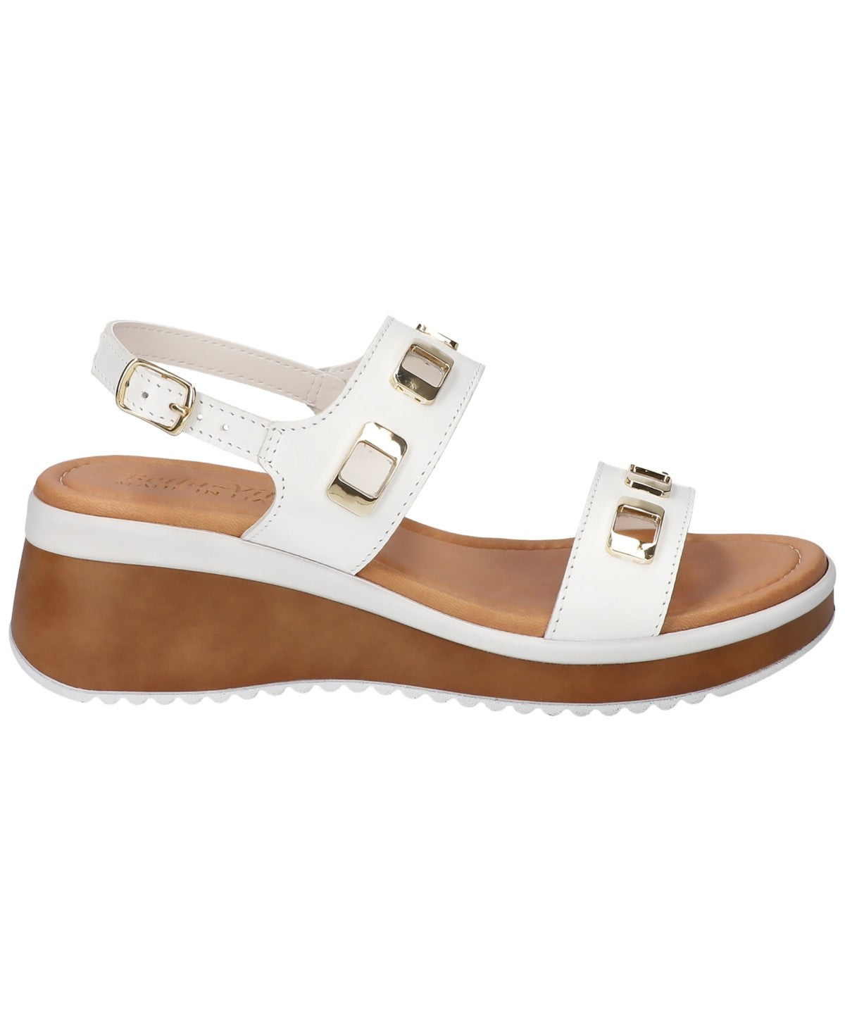 Bella Vita Women's Vic-Italy Wedge Sandals - White Leather