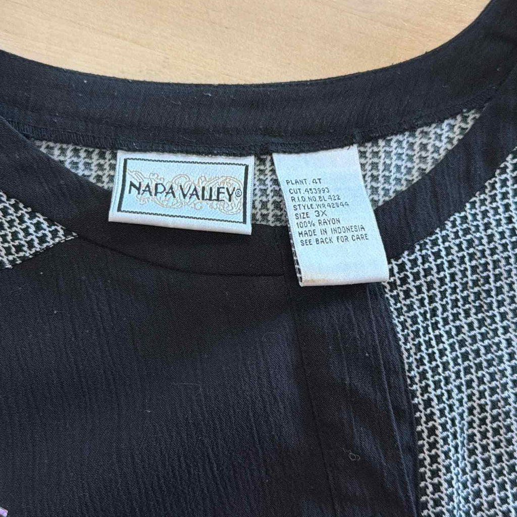 Napa Valley Size 3X Black/White Beaded Blouse