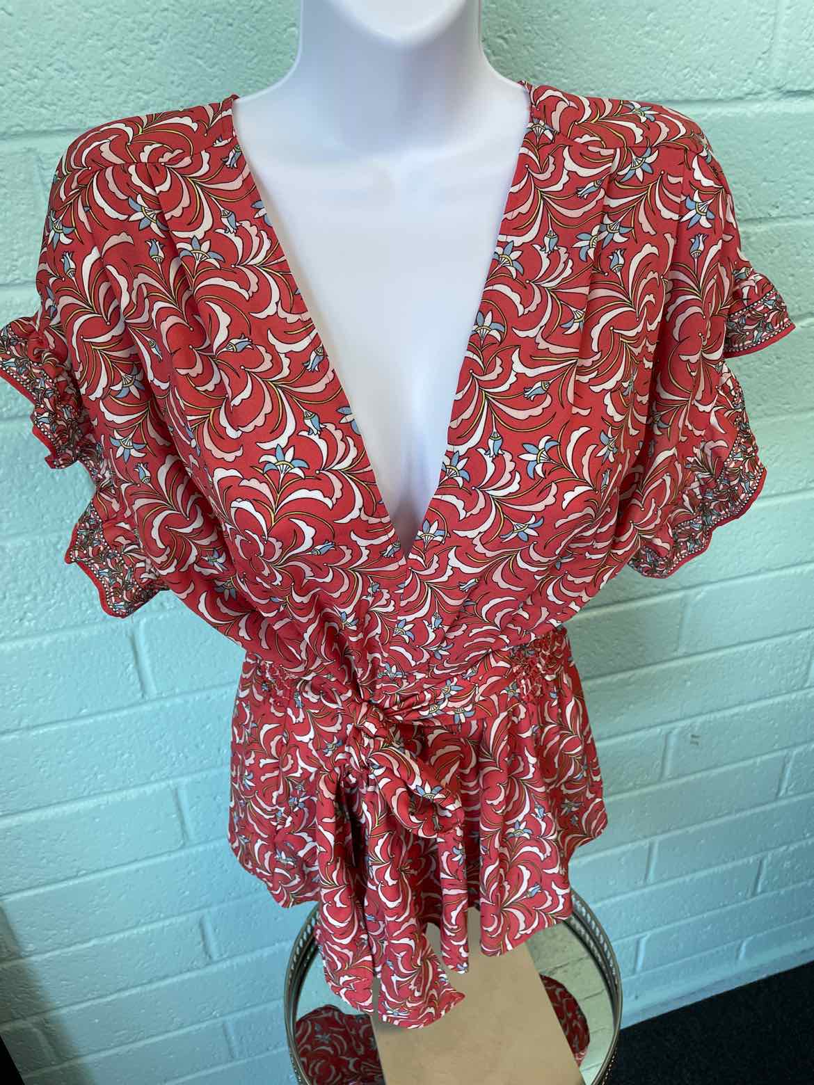 Max Studio Size L Peach & Beige Blouse