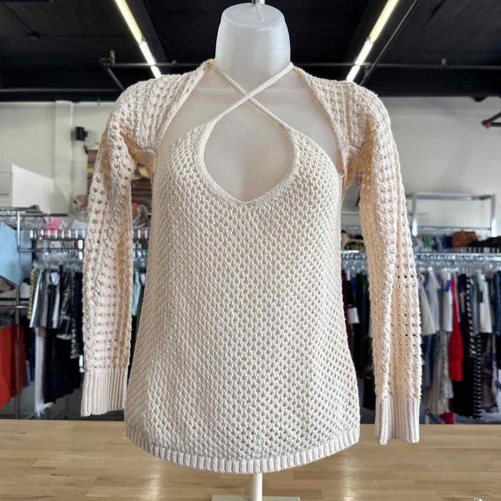 L'Agence Size S Cream Knit Top