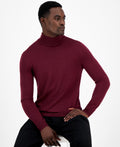 Alfani Men's Merino Wool-Blend Turtleneck Sweater - Maroon Banner - XL