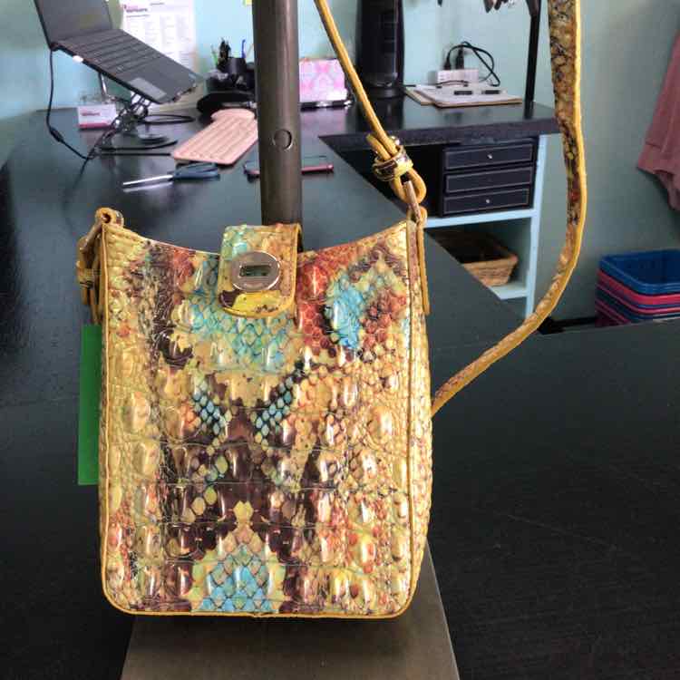 Brahmin Yellow Print Handbag